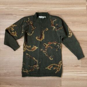 Vintage Linda Allard Ellen Tracy Women’s Green Mohair Pullover Sweater